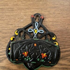 Wilton Products Antique Home Décor Cast Iron Wall Mount Match  Stick Holder